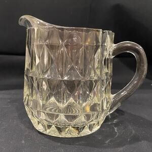 Jeanette Windsor Clear Diamond Pitcher, Depression Glass